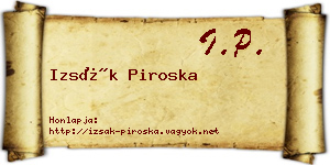 Izsák Piroska névjegykártya